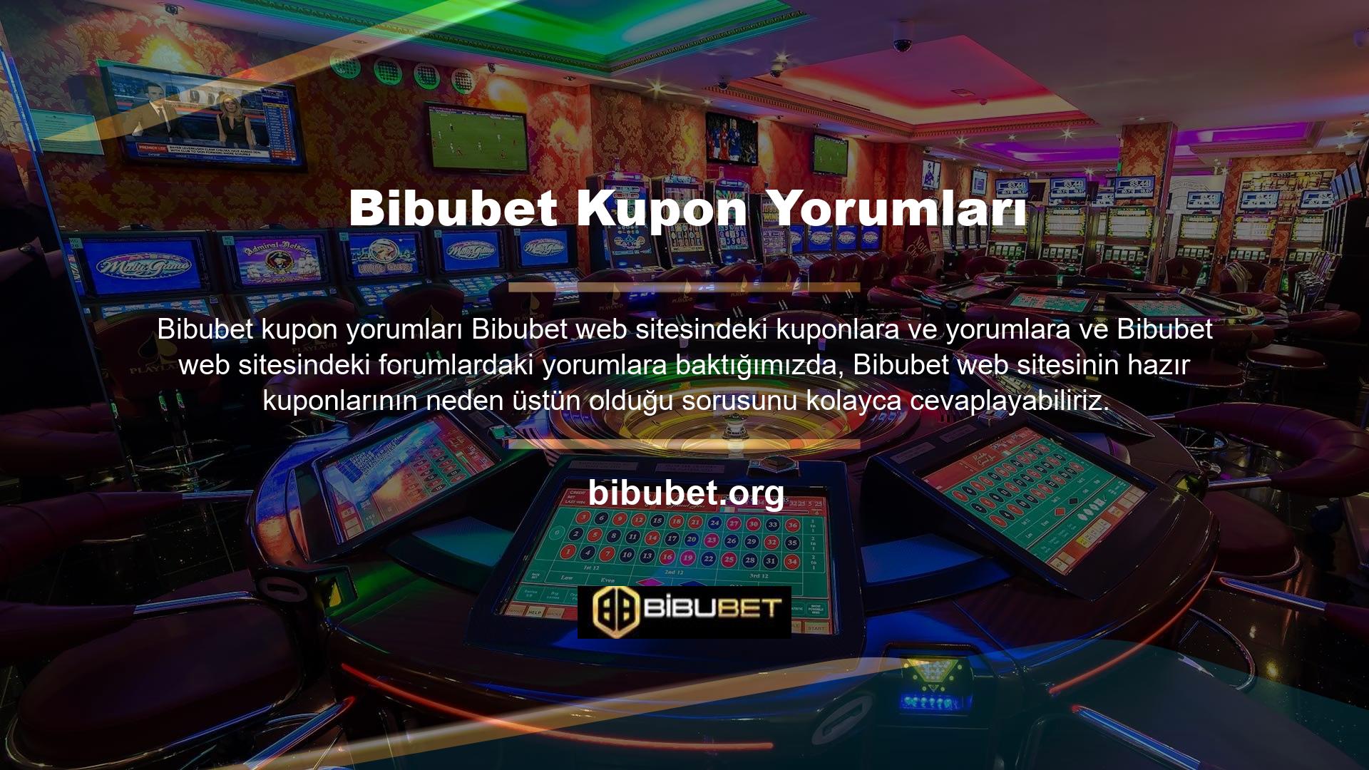 Hızlı bir şekilde Bibubet web sitesindeki kuponlara baktık